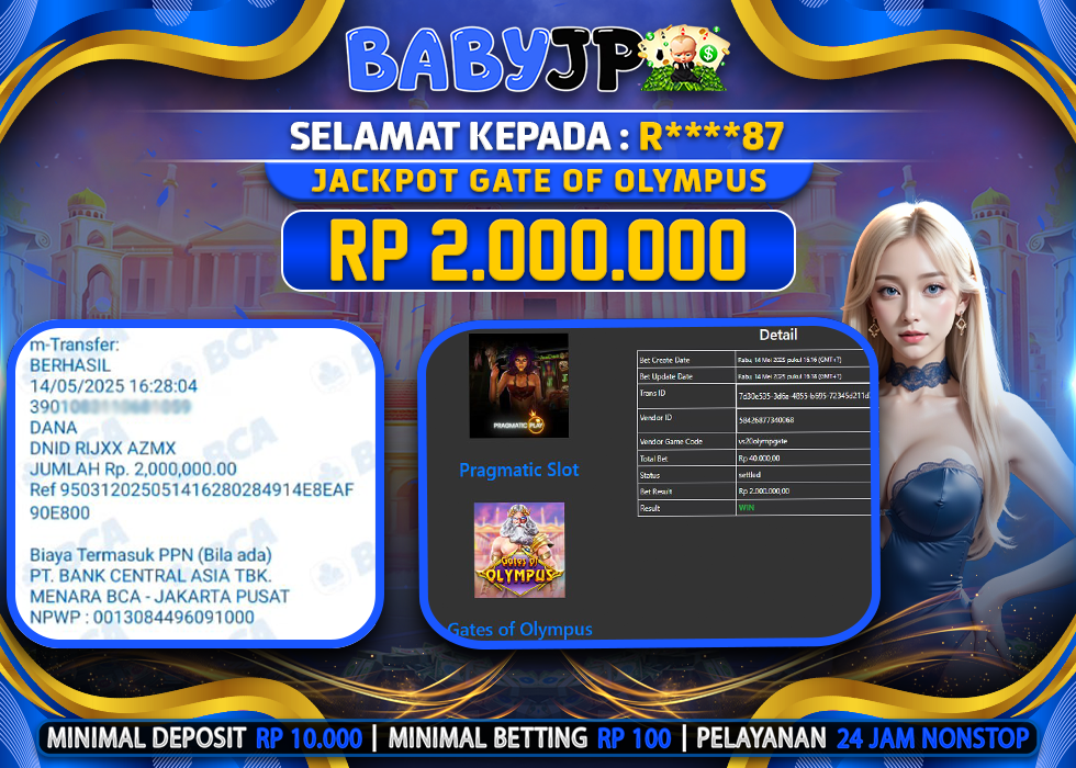 R****87 JACKPOT GATES OF OLYMPUS,-LUNAS